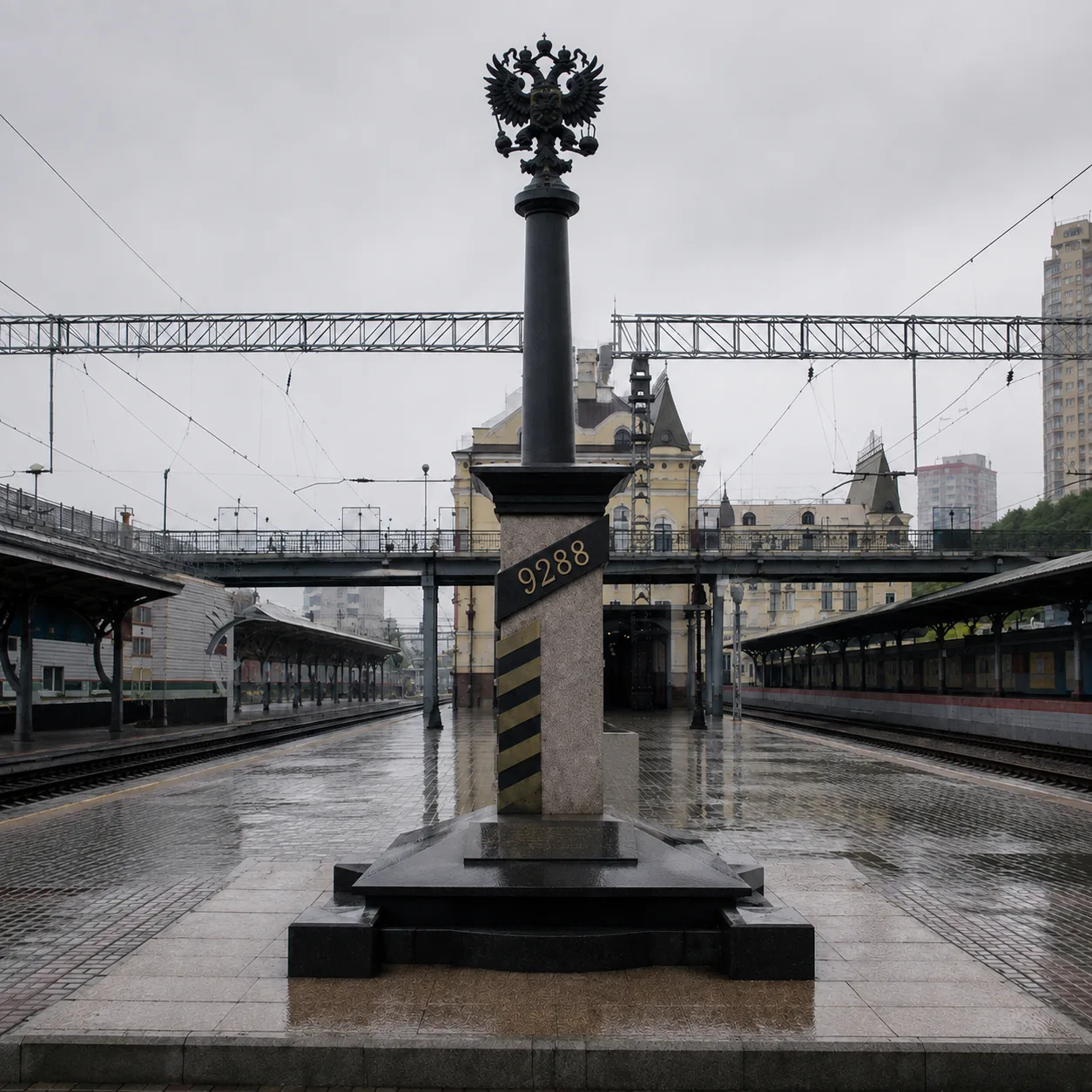monumento del kilómetro 9288 en la estación de Vladivostok